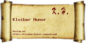 Kloiber Hunor névjegykártya